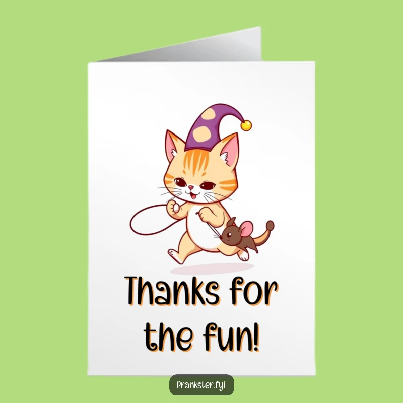 Free Printable Thank You Card: Cat Jester Prank - Thank with Downloadable Sass!