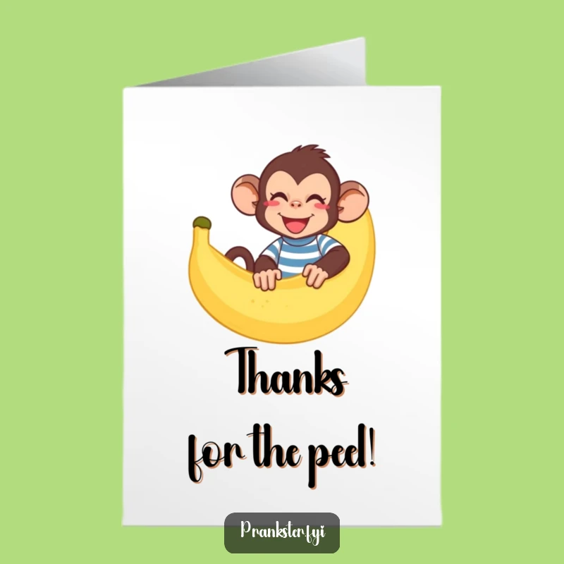 Free Printable Thank You Card: Monkey Banana Peel - Thank with Downloadable Humor!