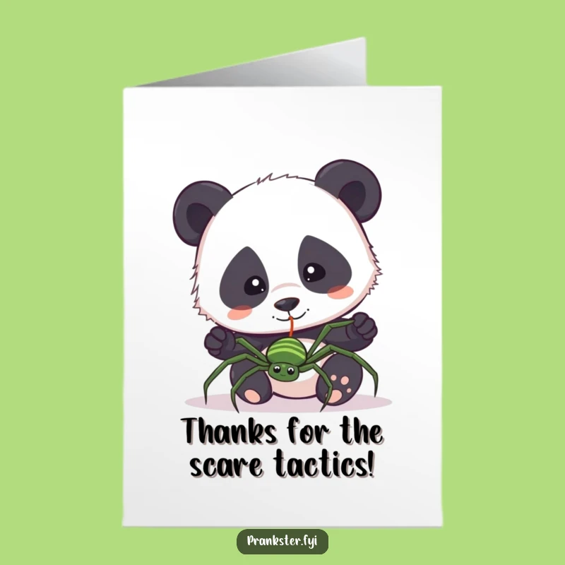 Free Printable Panda Spider Thank You Card - Funny Downloadable Surprise Gift