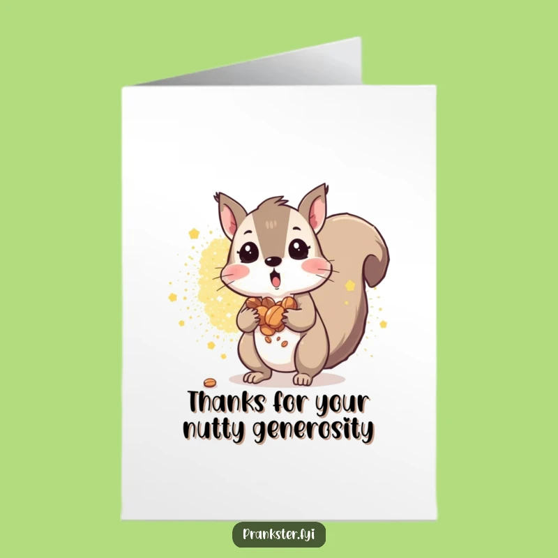 Free Printable Thank You Card: Glitter Squirrel Nutty Gratitude Downloadable Gift