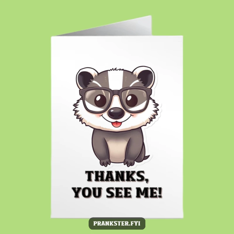 Free Printable Thank You Card: Studious Badger Thanks - Hilarious Downloadable Gratitude