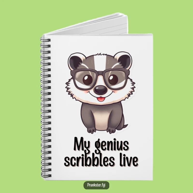 Funny Badger Glasses Notebook - Hilarious Journal for Bright Ideas