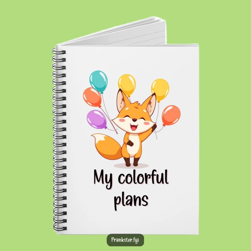 Funny Fox Juggling Notebook - Jot Down Ideas with a Cheerful Fox