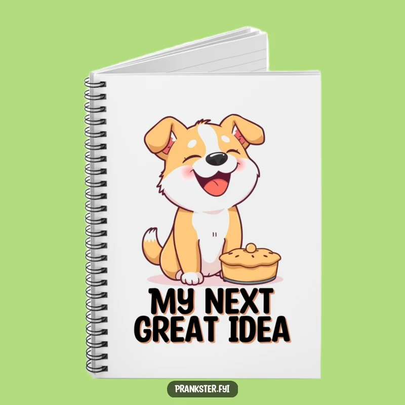 Funny Giggling Dog Notebook - Journal with Pie Throwing Dog, Perfect Gift Idea