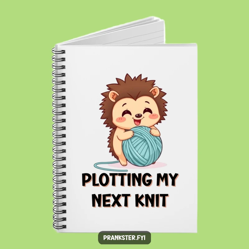 Funny Happy Hedgehog Yarn Ball Notebook: Jot Down Ideas with Cozy Fun