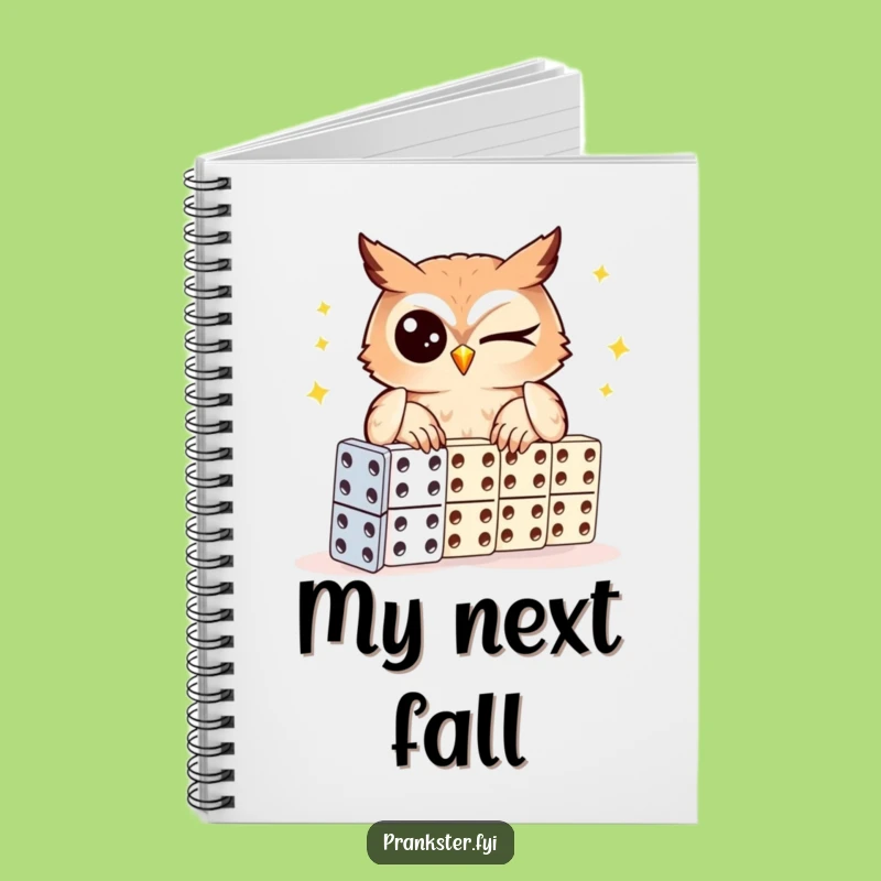 Funny Winking Owl Domino Notebook - Journal with Clever Owl, Cute Gift Idea