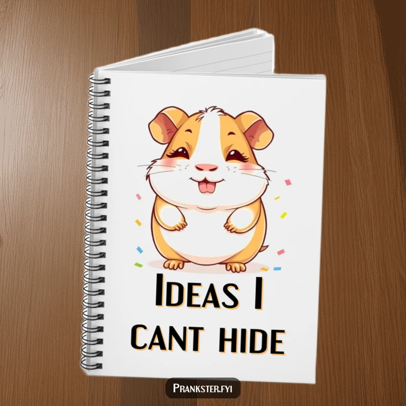 Funny Guinea Pig Notebook: A cheerful guinea pig with a sly grin, hiding a whimsical stash of confetti behind its back.