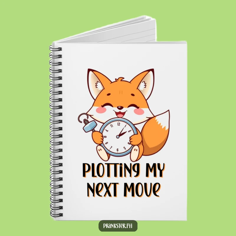 Funny Fox Wink Notebook: Jot Down Ideas with Witty Clock Timing