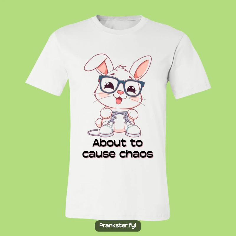 Funny Rabbit Shoelace Prank T-Shirt: Spectacled Hare Apparel, Hilarious Gift