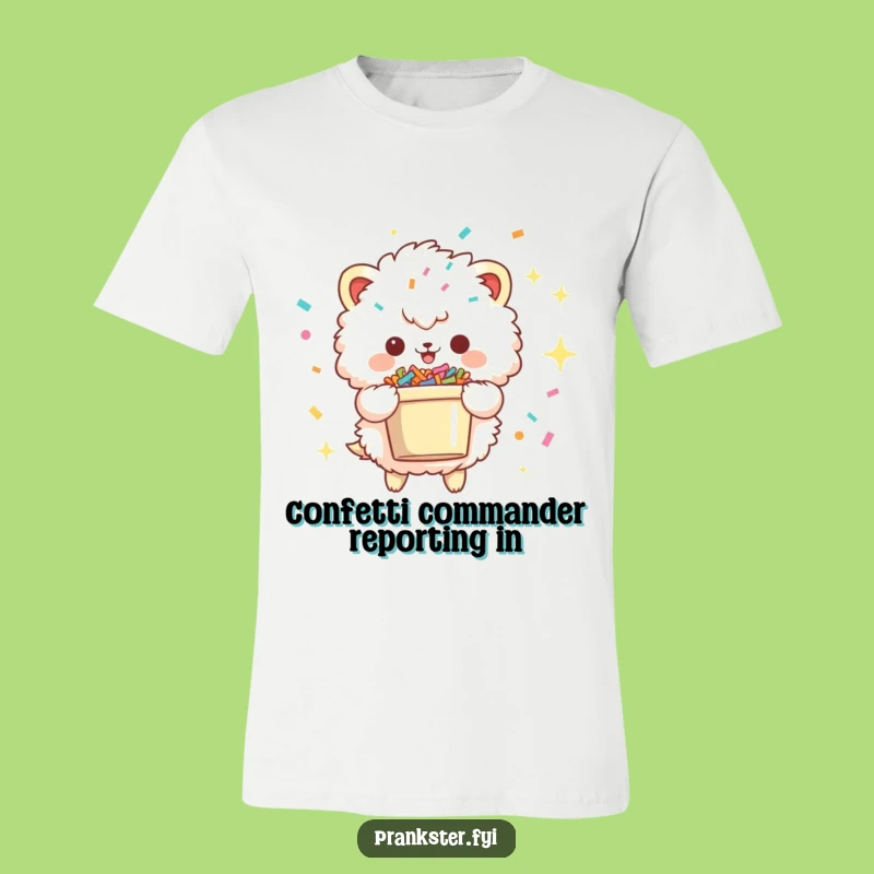 Funny Confetti Creature T-Shirt: Wearable Mischief and Party Fun