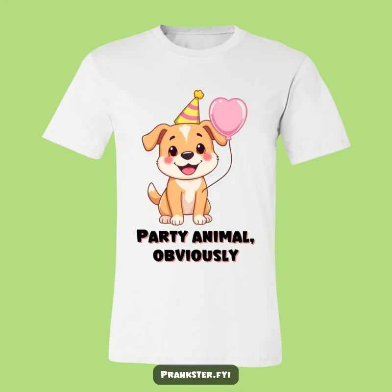 Funny Dog Celebration T-Shirt - Party Animal Design