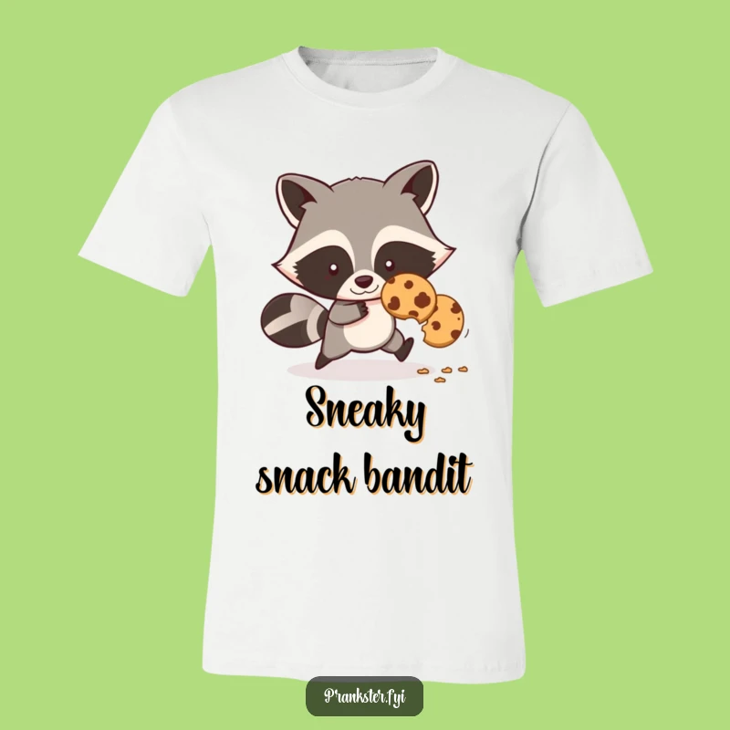 Funny Sly Raccoon Cookie Thief T-Shirt: Wear This Hilarious Bandit's Mischief!