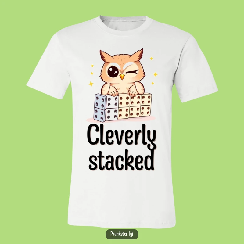 Funny Winking Owl Domino T-Shirt - Clever Chain Reaction Tee, Great Gag Gift