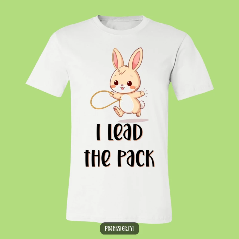 Funny Bunny String Tail T-Shirt - Playful Hopping Rabbit Tee, Great Gag Gift