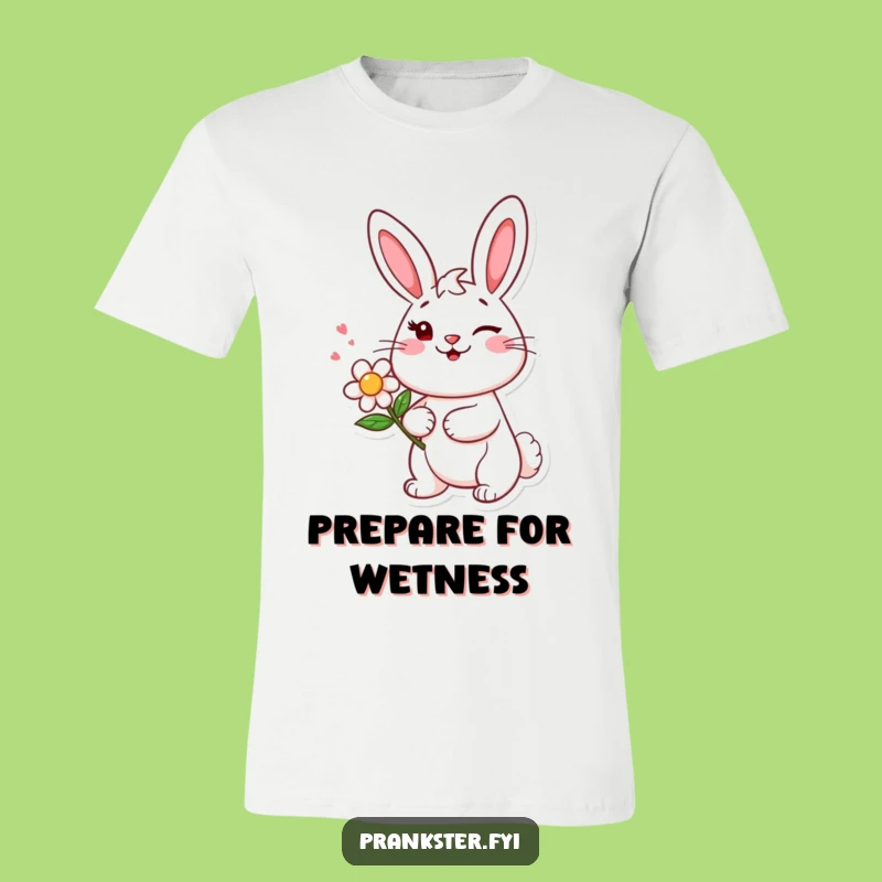 Funny Bunny Wink T-Shirt - Playful Prankster Bunny Apparel for Laughs