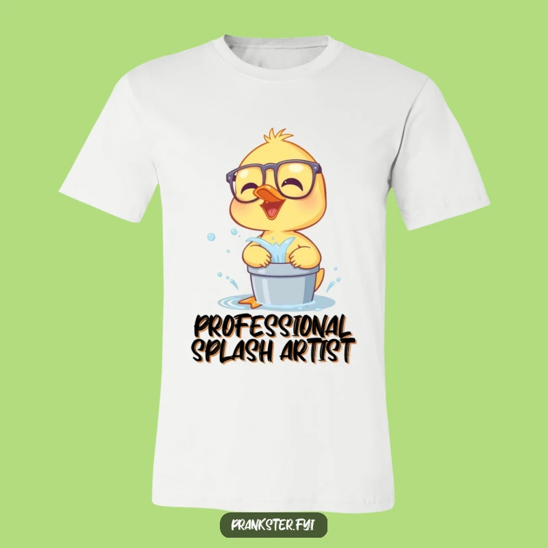 Funny Duckling Giggle T-Shirt: Hilarious Water Splash Tee for Comedic Souls