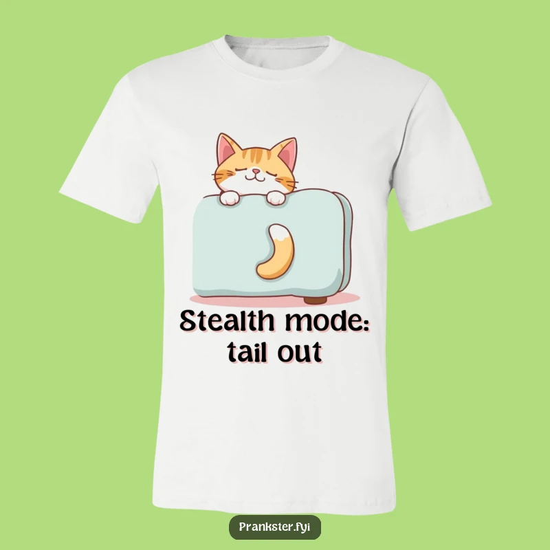 Funny Giggling Cat Tail T-Shirt - Hilarious Hiding Feline Apparel Gift