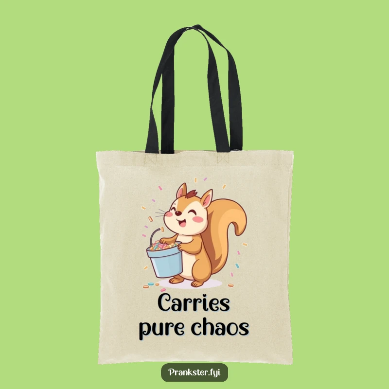 Funny Squirrel Confetti Toss Tote Bag: Playful Accessory for Festive Hauls