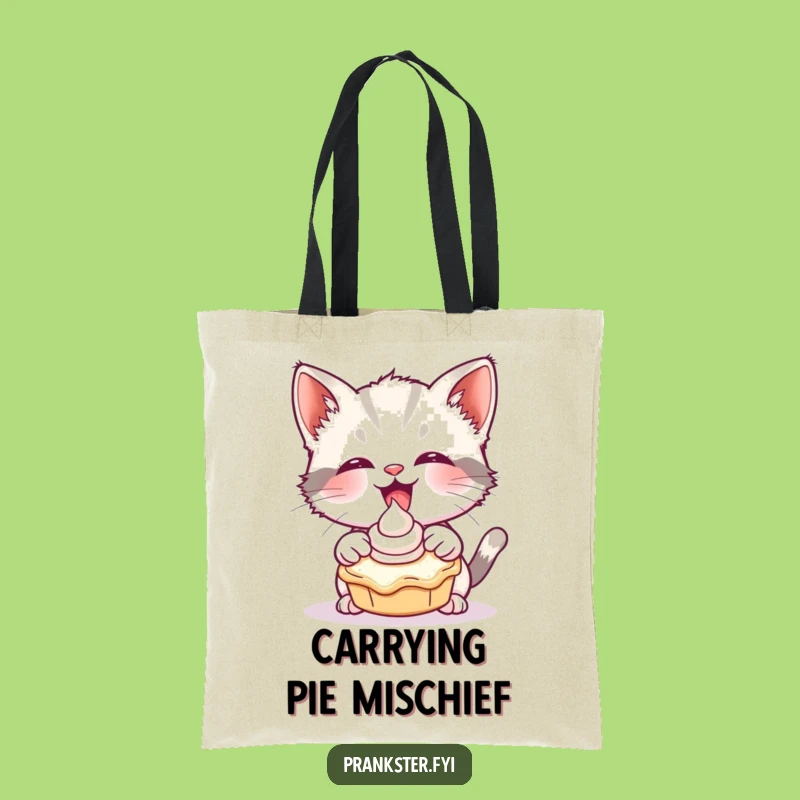 Funny Kitten Pie Toss Tote Bag - Carry the Chaos!