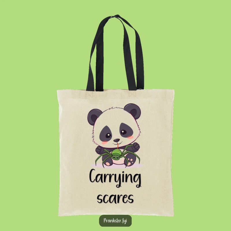 Funny Panda Spider Tote Bag: Critter Carry-All, Perfect Shocked Accessory