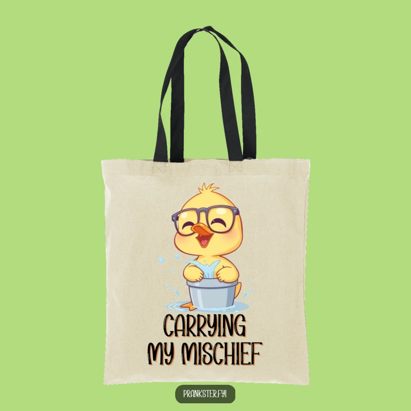 Funny Duckling Tote Bag: Hilarious Water Splash Carry-All for Daily Fun