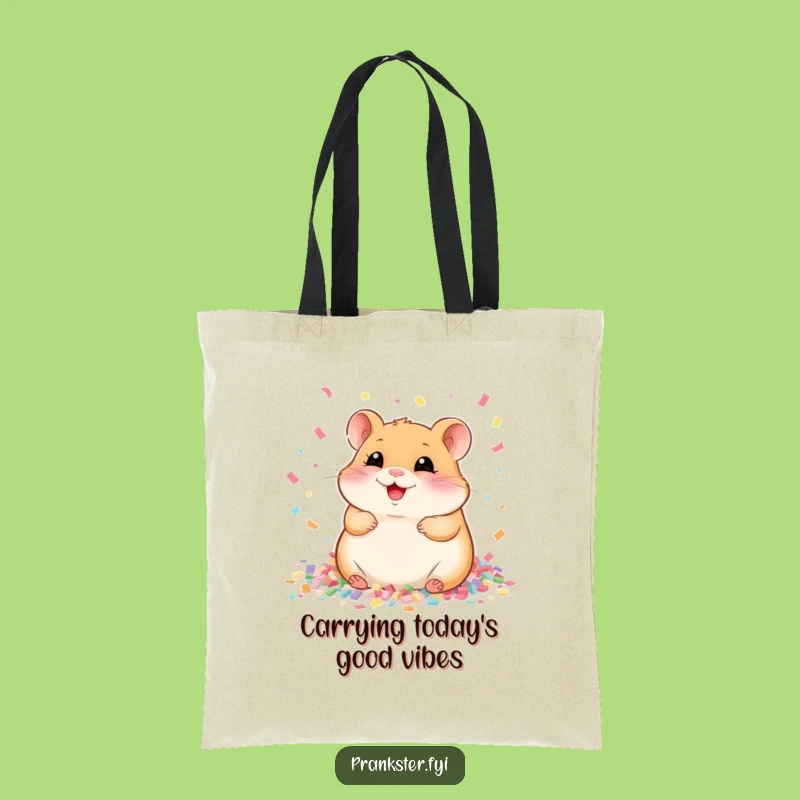 Funny Giggling Hamster Confetti Tote Bag - A Hilarious and Practical Gift