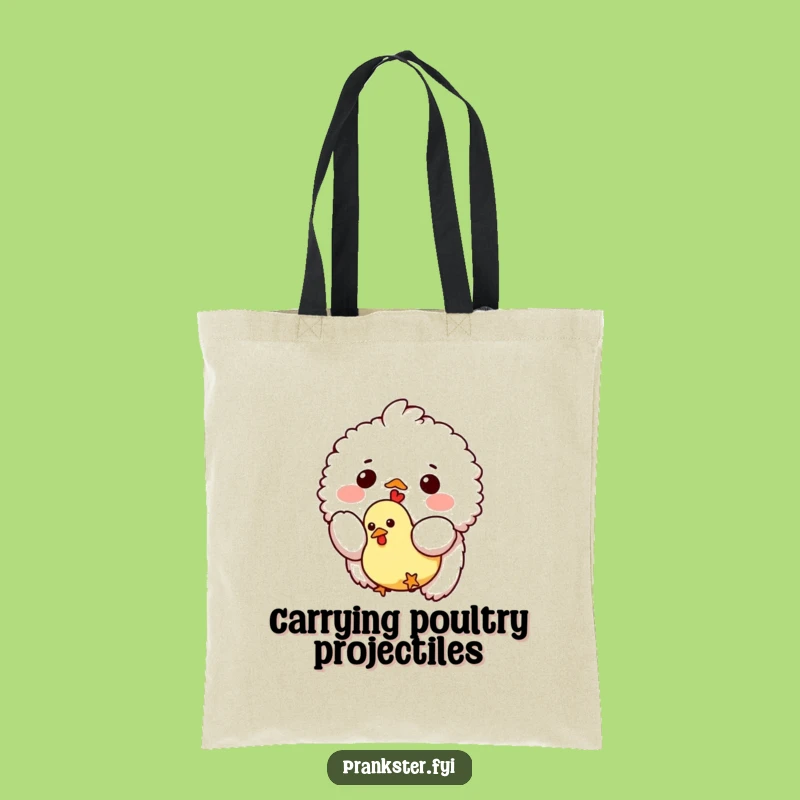 Funny Rubber Chicken Dropping Creature Tote Bag: Carry Your Chuckles